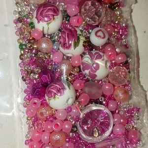 Lot of rose beads and mixture of floral colorbeads